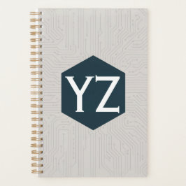 Moderne Tech Raster Beige Planner