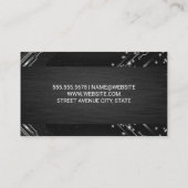 Moderne technische knooppunten | Zwarte textuur | Visitekaartje (Achterkant)