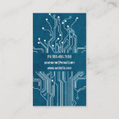 Moderne technische Logo | Circuit Board Blauwe tex Visitekaartje (Achterkant)