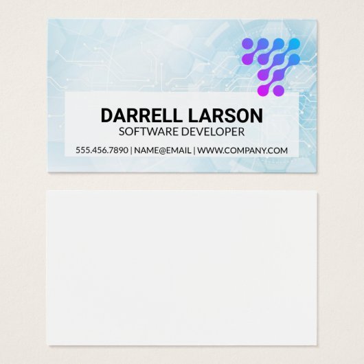 Moderne technische Logo | Computerachtergrond Visitekaartje (Voorkant /achterkant)