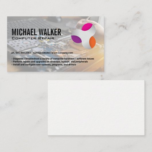 Moderne technische Logo | Soldeerelektronica voor  Visitekaartje (Voorkant / Achterkant)