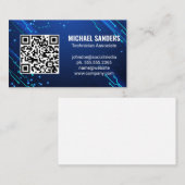 Moderne technologie | Blauwe computerknooppunten Visitekaartje (Voorkant / Achterkant)