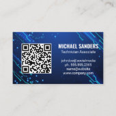 Moderne technologie | Blauwe computerknooppunten Visitekaartje (Voorkant)