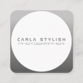 Moderne technologie geïnspireerd rond grijs zilver vierkante visitekaartje (Voorkant)