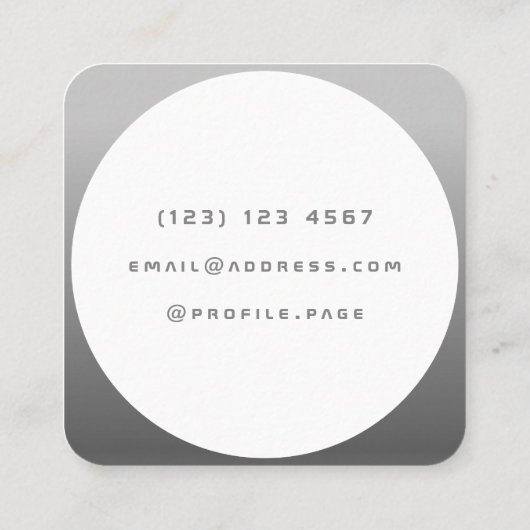 Moderne technologie geïnspireerd rond grijs zilver vierkante visitekaartje (Achterkant)
