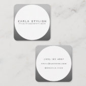 Moderne technologie geïnspireerd rond grijs zilver vierkante visitekaartje (Voorkant / Achterkant)