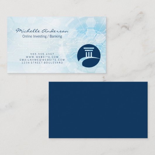 Moderne technologie | Investment Finance Banking Visitekaartje (Voorkant / Achterkant)