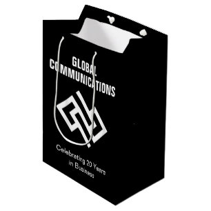 Moderne Technologiebedrijf Zwart Witte Marketing Medium Cadeauzakje
