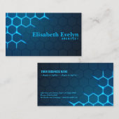 Moderne technologische achtergrond met zeshoekig visitekaartje (Voorkant / Achterkant)