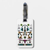 Moderne Technology Objects & Equipment Pattern Lug Bagagelabel (Achterkant verticaal)