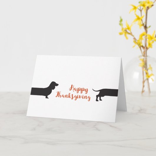 Moderne Teckel Halloween Kaart (Gele Bloem)