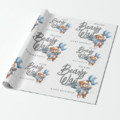 Moderne Teddy Bear Baby Boy Douche Cadeaupapier (Uitgerold)