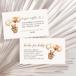 Moderne Teddybeer Baby shower boeken voor Baby Informatiekaartje