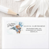 Moderne Teddybeer Baby Shower voor jongens Etiket (Insitu)