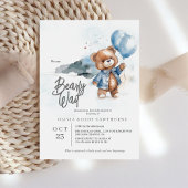 Moderne Teddybeer Babyshower Uitnodiging Jongen