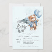 Moderne Teddybeer Babyshower Uitnodiging voor Jong (Voorkant)