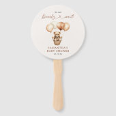 Moderne teddybeer genderneutraal Baby shower Handwaaier (Achterkant)