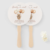 Moderne teddybeer genderneutraal Baby shower Handwaaier (Voorkant en achterkant)