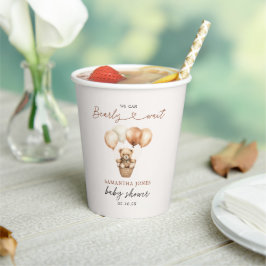 Moderne teddybeer genderneutraal Baby shower Papieren Bekers