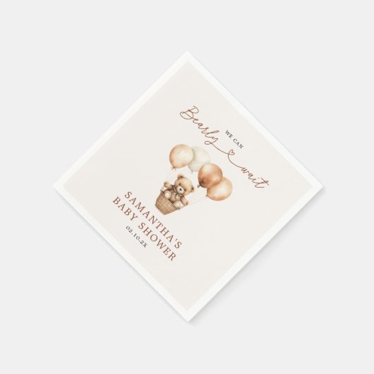 Moderne teddybeer genderneutraal Baby shower Servet (Hoek)