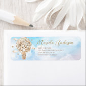 Moderne teddybeer waterverf bReturn Adres Label (Insitu)