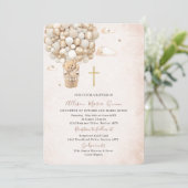 Moderne teddybeer Waterverf doop Kaart (Staand voorkant)