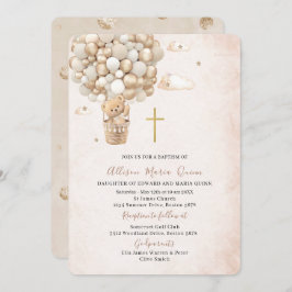 Moderne teddybeer Waterverf doop Kaart