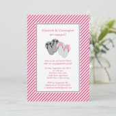 Moderne Teenslippers - Paar Engagement Party Kaart (Staand voorkant)