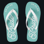 Moderne Teenslippers voor bruidskleuren<br><div class="desc">Deze teenslippers zijn perfect voor de komende mevrouw! Pas aan met je trouwdatum en trouwkleuren.</div>