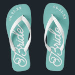 Moderne Teenslippers voor bruidskleuren<br><div class="desc">Deze teenslippers zijn perfect voor de komende mevrouw! Pas aan met je trouwdatum en trouwkleuren.</div>
