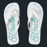 Moderne Teenslippers voor bruidskleuren<br><div class="desc">Deze teenslippers zijn perfect voor de komende mevrouw! Pas aan met je trouwdatum en trouwkleuren.</div>