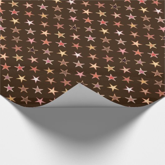 Moderne teerstaren, chocoladebruin en tan cadeaupapier (Hoek)
