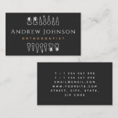 Moderne Teeth Graphics Zwart & Wit Orthodontist Visitekaartje (Voorkant / Achterkant)