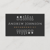 Moderne Teeth Graphics Zwart & Wit Orthodontist Visitekaartje (Voorkant)