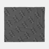 Moderne Tegel Donkergrijze Monogram Naam/Andere Te Fleece Deken (Voorkant (Horizontaal))