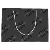 Moderne Tegel Donkergrijze Monogrammennaam/andere  Groot Cadeauzakje (Achterkant)