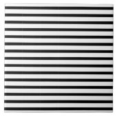 Moderne tegel met zwart-wit streeppatroon tegeltje (Voorkant)