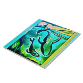 Moderne Tegel voor walviskunst Tegeltje (Zijkant)