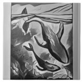 Moderne Tegel voor walviskunst Tegeltje (Voorkant)