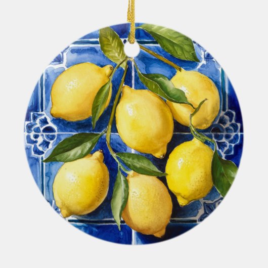 Moderne Tegels Azulejos Blue Keramisch Ornament (Achterkant)