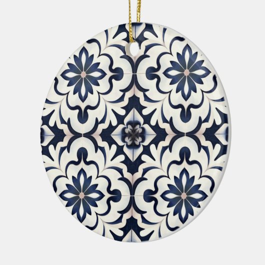 Moderne Tegels Azulejos Blue Keramisch Ornament (Links)
