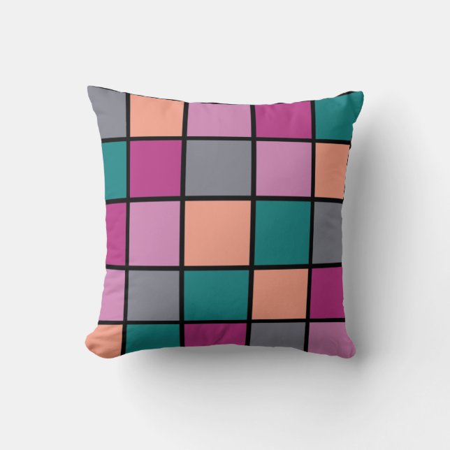 Moderne tegels Patroon 5 kleuren Kussen (Voorkant)
