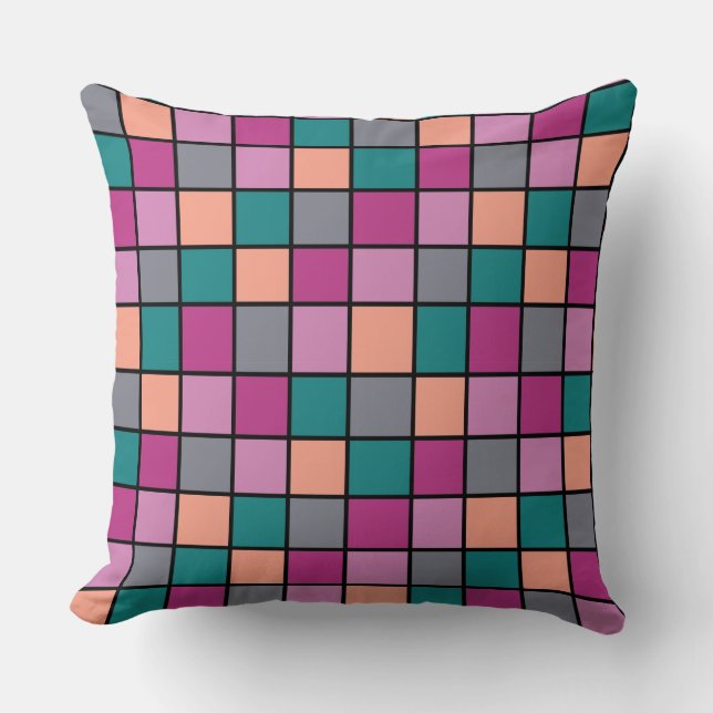 Moderne tegels Patroon 5 kleuren Kussen (Voorkant)