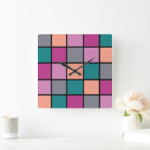 Moderne Tegels Patroon 5 kleuren Vierkante Klok (Huis)