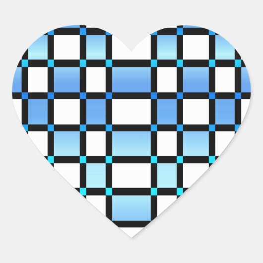 Moderne Tegels voor blauw en zwart vierkant Hart Sticker (Voorkant)