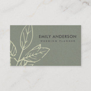 MODERNE TEGENWOORDIGE GRAY KRAFT YELLOW WHITE LEAV VISITEKAARTJE