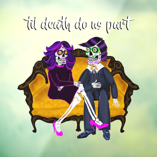 Moderne teil Death do ons Part Sugar Skulls Raamsticker (Vel 3)