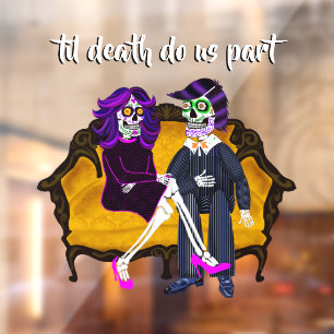 Moderne teil Death do ons Part Sugar Skulls Raamsticker