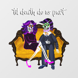 Moderne teil Death do ons Part Sugar Skulls Raamsticker