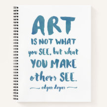 Moderne tekenboektypografie Degas quote